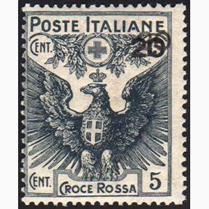 1916 - 20 cent. su 15 + 5 cent. Croce Rossa, ... 