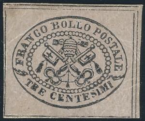 1867 - 3 cent. grigio rosa (14), nuovo, ... 