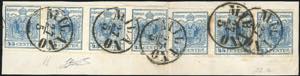 1856 - 45 cent. azzurro vivo, III tipo, ... 