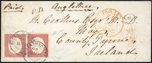 1855 - 40 cent. rosso mattone (9), coppia ... 