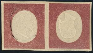 1854 - 5 cent. rosso mattone, prova con ... 