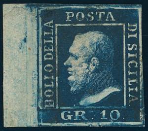 1859 - 10 grana azzurro cupo (12), pos. 51, ... 