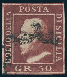 1859 - 50 grana lacca bruno scuro violaceo ... 
