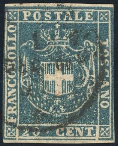 1860 - 20 cent. azzurro (20), due ottimi ... 
