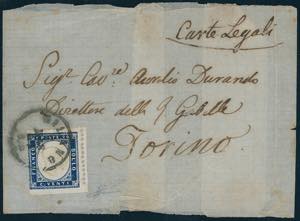 1862 - 20 cent. indaco, non dentellato in ... 
