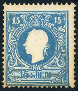 1859 - 15 soldi azzurro, II tipo (32), ... 