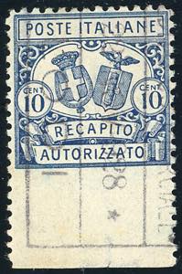 1928 - 10 cent. azzurro, dent. 11, non ... 