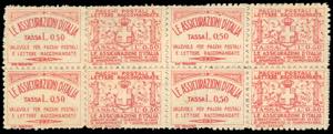 1926 - 50 cent. rosso, Assicurazioni ... 
