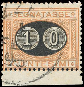1891 - 10 cent. su 2 cent. ocra e carminio, ... 