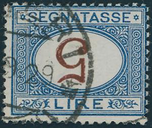 1903 - 5 lire azzurro e carminio, cifra ... 