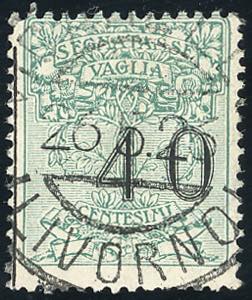 1924 - 40 cent. verde, cifra fortemente ... 