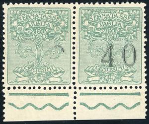 1924 - 40 cent. verde, coppia orizzontale di ... 