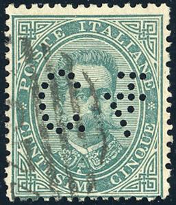 1887 - 4 cent. su 5 cent. verde, ... 