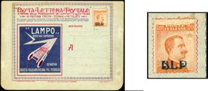 1921 - 20 cent., soprastampa BLP del I tipo, ... 
