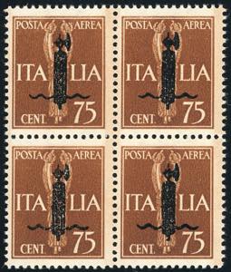 POSTA AEREA 1944 - 75 cent. bruno giallo, ... 