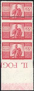 1946 - 100 lire carminio scuro, striscia ... 