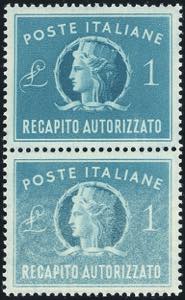 1947 - 1 lira verde azzurro, stampa ... 