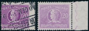 1955 - 20 lire lilla, filigrana stelle, ... 