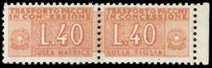 1953 - 40 lire arancio e bruno, FALSO ... 