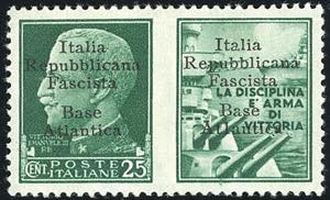 BASE ATLANTICA 1943 - 25 cent. Marina, ... 