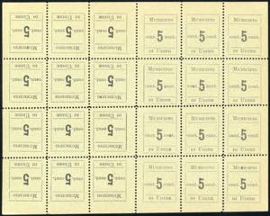 UDINE 1918 - 5 cent. nero, foglio intero di ... 