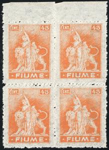 FIUME 1919 - 45 cent. Allegorie e vedute, ... 