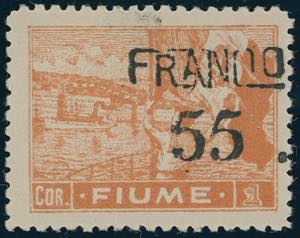 FIUME 1919 - 1 c. soprastampato FRANCO 55, ... 