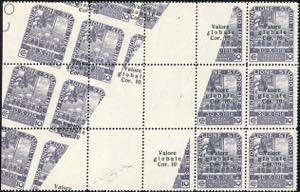 FIUME 1920 - 10 c. Valore globale, blocco di ... 