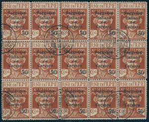 FIUME 1920 - 50 cent. su 20 cent. ocra scuro ... 