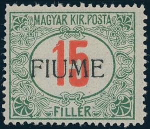 FIUME SEGNATASSE 1918 - 15 f. rosso, ... 