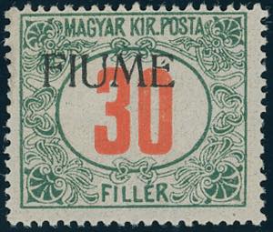FIUME SEGNATASSE 1918 - 30 f. rosso, ... 