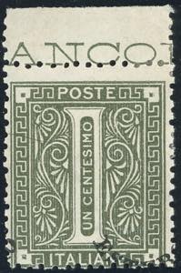 EMISSIONI GENERALI 1874 - 1 cent. De La Rue, ... 