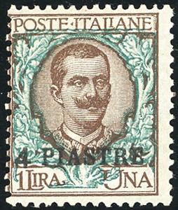 COSTANTINOPOLI 1908 - 4 pi. su 1 lira, I ... 