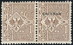 1924 - 1 cent. Floreale, soprastampa ... 