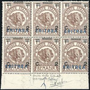 1924 - 2 cent. su 1 b. Elefanti, soprastampa ... 