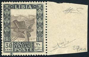 1921 - 30 cent. Pittorica, centro capovolto ... 
