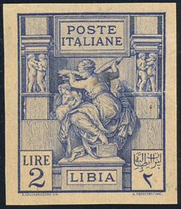 1924 - 2 lire azzurro oltremare Sibilla ... 