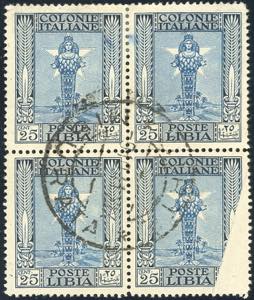 1924 - 25 cent. Pittorica (49), blocco di ... 