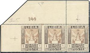1924 - 1 lira Pittorica, striscia ... 