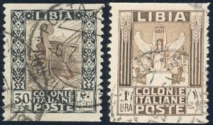 1926 - 30 cent., 1 lira Pittorica, dent. 11, ... 