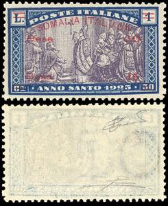 1925 - 30 b. + 15 b. su 1 lira Anno Santo, ... 