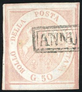 1859 - 50 grana rosa brunastro (14), ... 