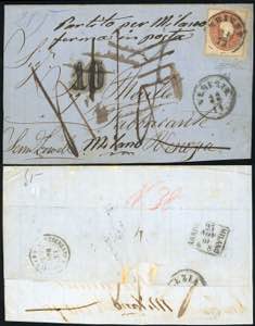 1861 - 10 kr. (Austria 20), su frontespizio ... 