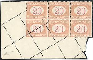 1890 - 20 cent. arancio e carminio (22), ... 