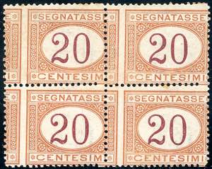 1890 - 20 cent. arancio e carminio (22), ... 