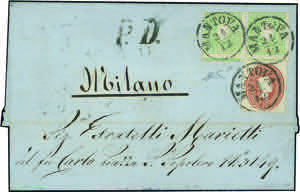 1862 - 3 soldi verde giallastro, coppia ... 