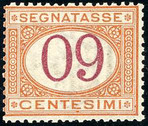 1890 - 60 cent. arancio e carminio, cifre ... 