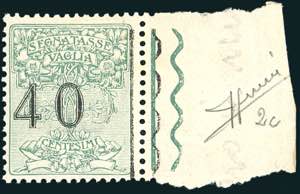 1924 - 40 cent. verde, cifre fortemente ... 