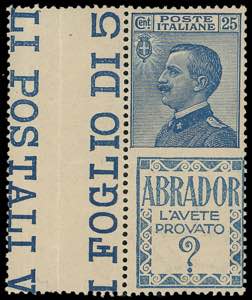 1924 - 25 cent. Abrador (4), francobollo ben ... 
