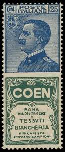 1924 - 25 cent. Coen (5), buona centratura, ... 